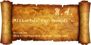 Mitterhöfer András névjegykártya