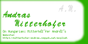 andras mitterhofer business card